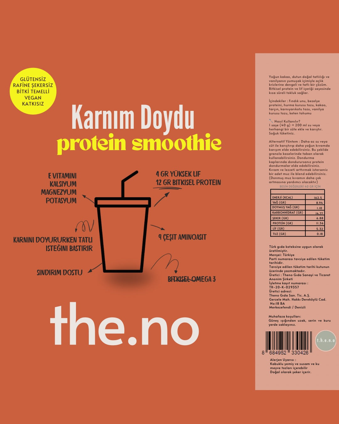 Karnım Doydu Toz Smoothie Karışımı 7x40 gr. ( Tek kullanımlık 7 saşe içermektedir)