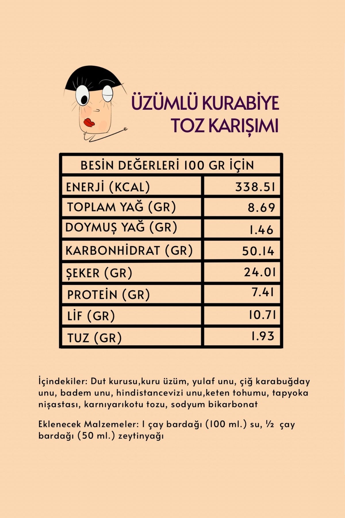 Üzümlü Kurabiye Toz Karışımı 350 Gr. (6 Kişilik)
