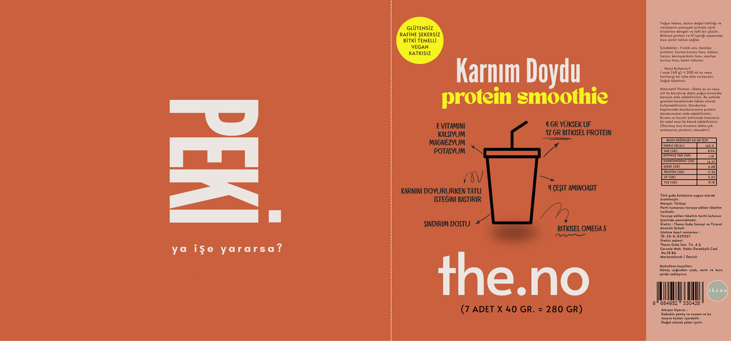Karnım Doydu Toz Smoothie Karışımı 7x40 gr. ( Tek kullanımlık 7 saşe içermektedir)