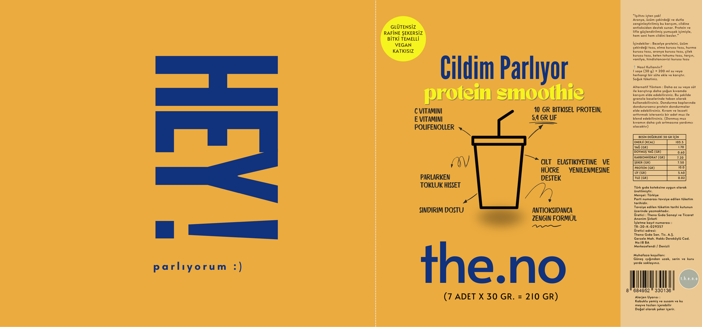 Cildim Parlıyor Toz Smoothie Karışımı 7x30 gr. ( Tek kullanımlık 7 saşe içermektedir)