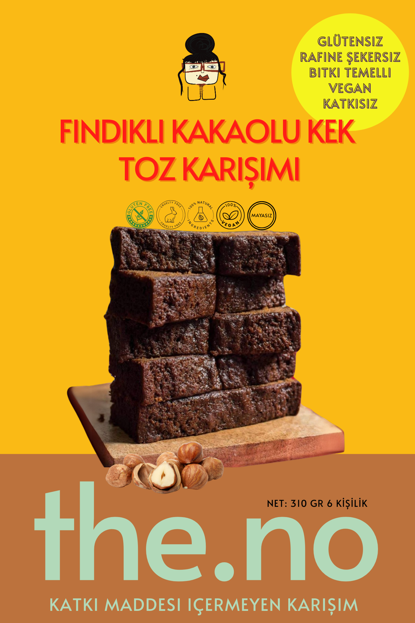 FINDIKLI KAKAOLU KEK TOZ KARIŞIMI 310 Gr. (6 Kişilik)