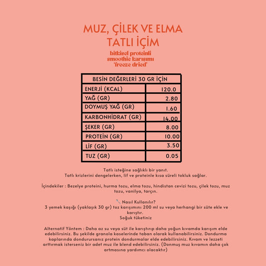 Tatlı Krizine Son Toz Smoothie Karışımı 210 gr 7 Porsiyon