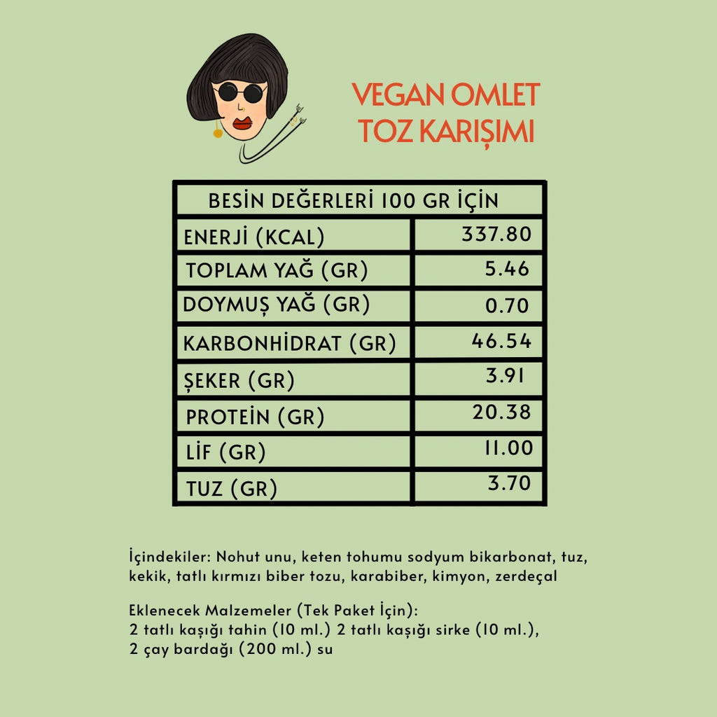 Bitkisel Vegan Omlet Toz Karışımı 2 X (135 Gr. 4 Kişilik)