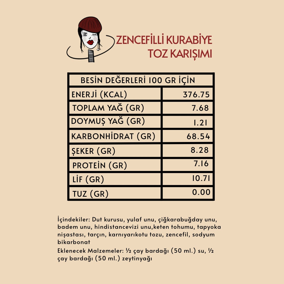 Zencefilli Kurabiye Toz Karışımı 300 Gr. (6 Kişilik)