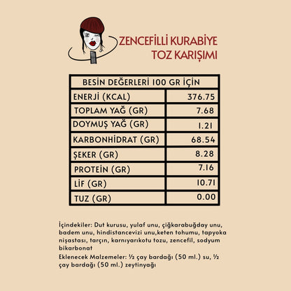 Zencefilli Kurabiye Toz Karışımı 300 Gr. (6 Kişilik)