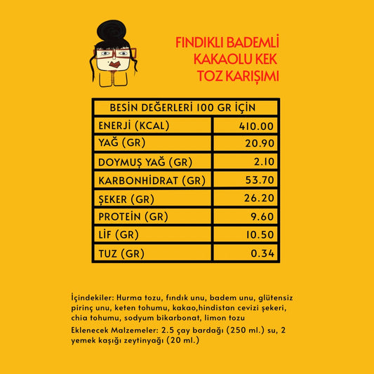 5’li Set: Fındıklı Bademli Kakaolu Kek Toz Karışımı