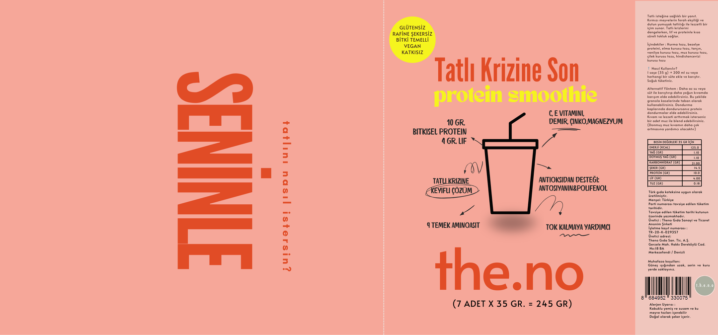 Tatlı Krizine Son Toz Smoothie Karışımı 7x35 gr. ( Tek kullanımlık 7 saşe içermektedir)