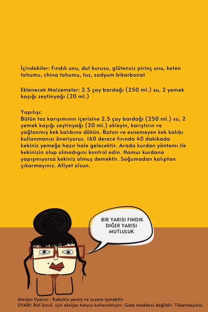 FINDIKLI KAKAOLU KEK TOZ KARIŞIMI 310 Gr. (6 Kişilik)