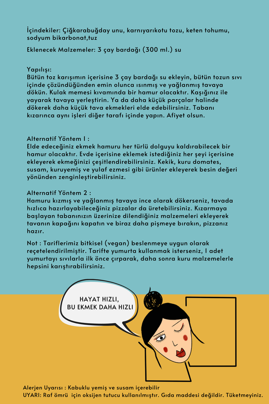 TAVA EKMEĞİ TOZ KARIŞIMI 190 Gr. (4 Kişilik)