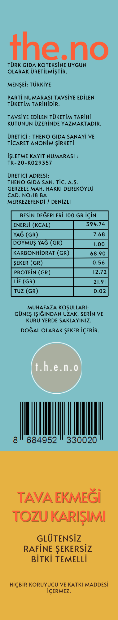 TAVA EKMEĞİ TOZ KARIŞIMI 190 Gr. (4 Kişilik)