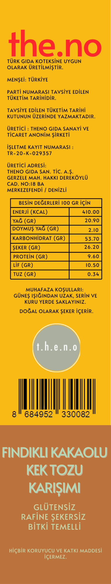 Fındıklı Bademli Kakaolu Kek Toz Karışımı 340 Gr. (6 Kişilik)